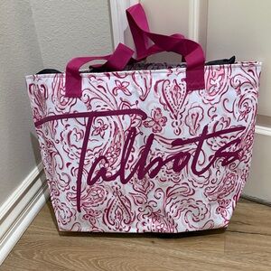 Talbots NWOT Pink and White Signature Large Tote Bag